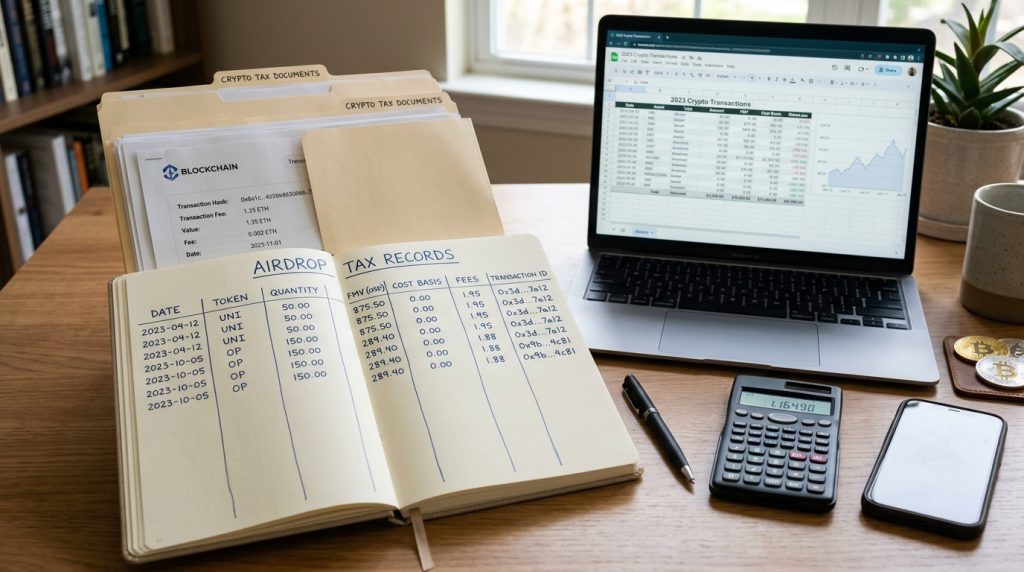 Keeping records for airdropped crypto cost basis