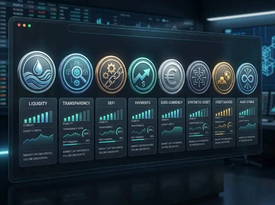 Comparison of the best stablecoins in 2026 for different uses