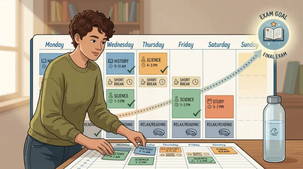 A realistic study routine can help students stay consistent and organized.
