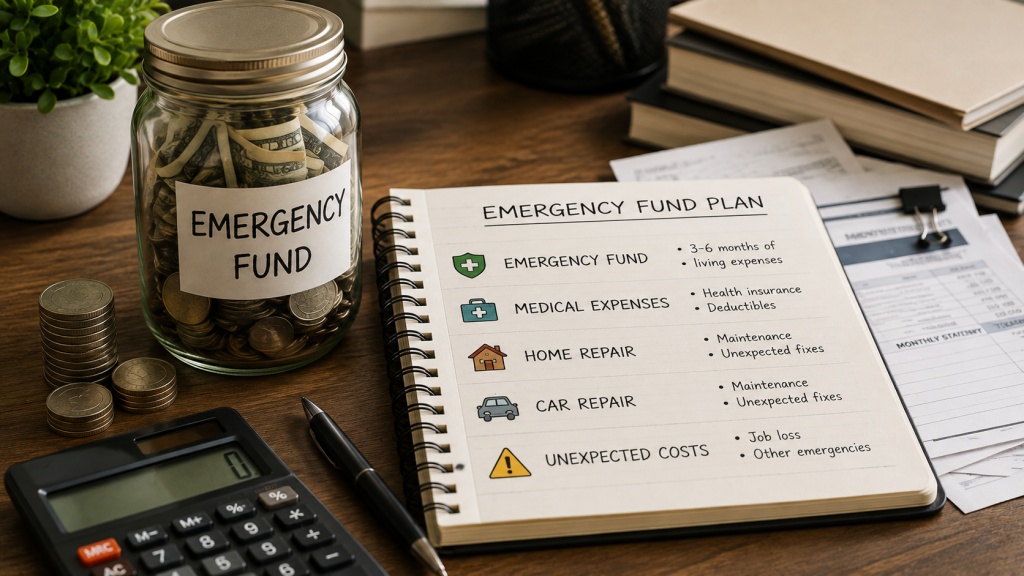 Emergency fund savings for medical bills home repairs car repairs and unexpected costs