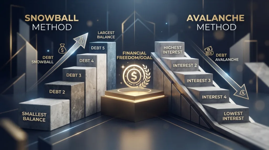 Debt snowball and avalanche methods compared for debt repayment