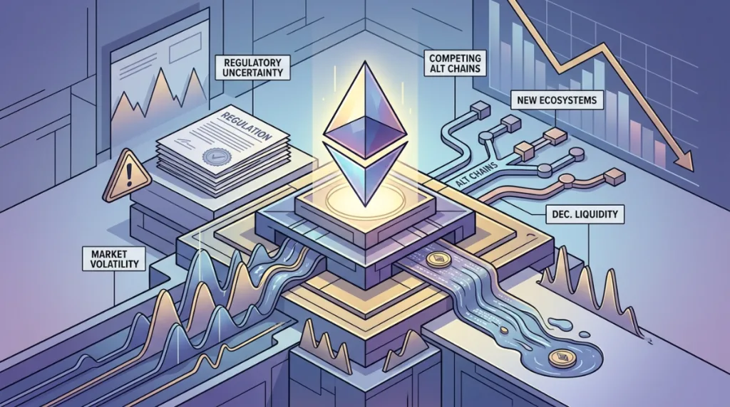 Ethereum investment risks including volatility regulation and competition