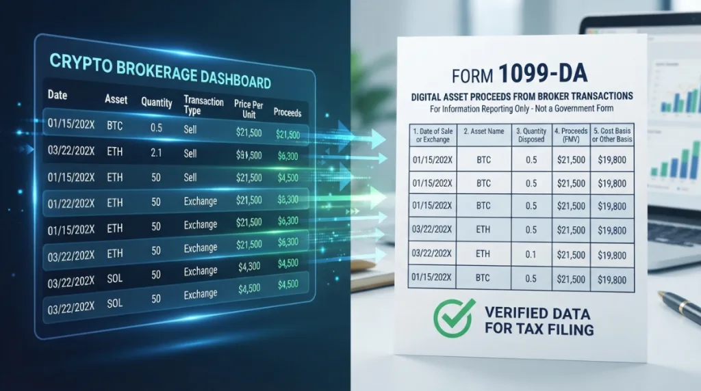 Form 1099-DA concept for reporting digital asset transactions