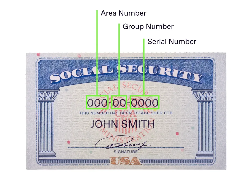 Social Security card example — legitimate SSN