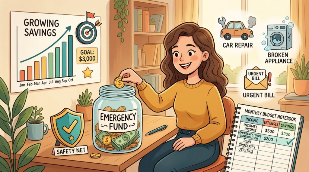 Personal budget helping build an emergency fund
