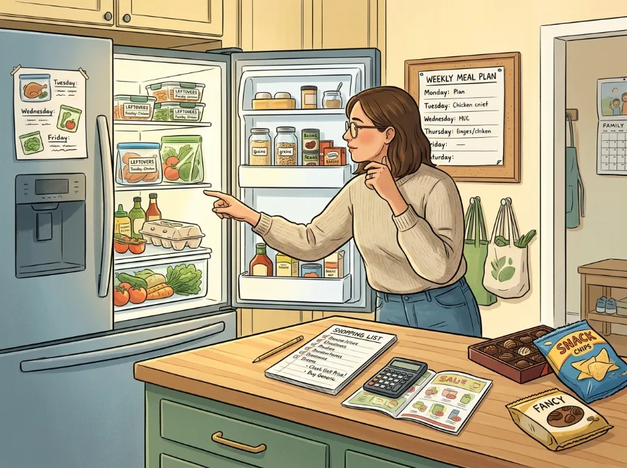 Planning groceries to reduce monthly food expenses