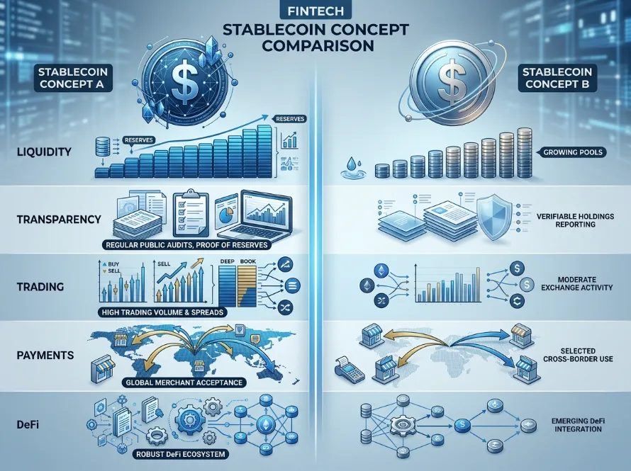 USDT vs USDC comparison for stablecoin trading and crypto use