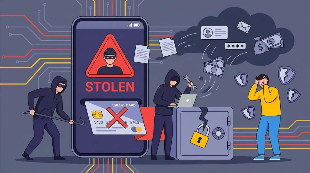 Identity theft warning concept
