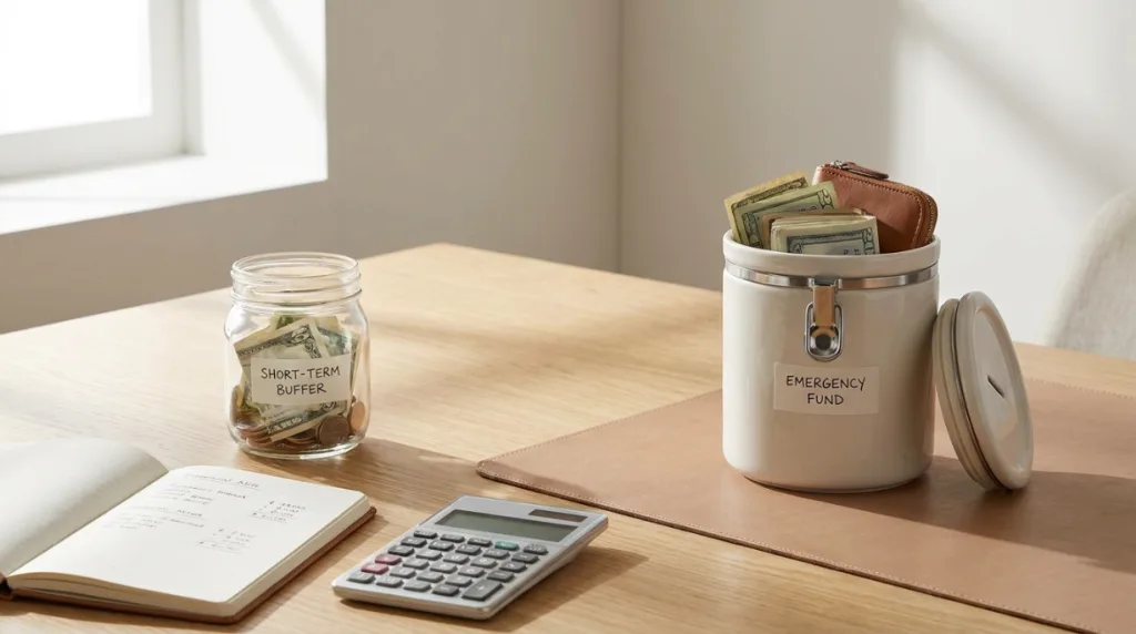 Financial buffer compared with an emergency fund