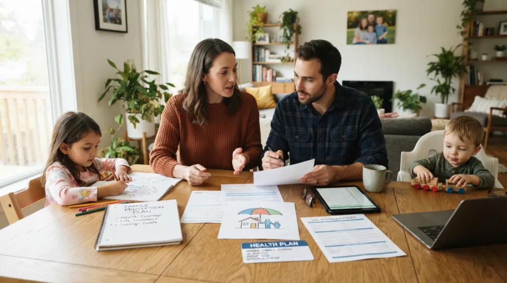 Health and life insurance coverage for family protection