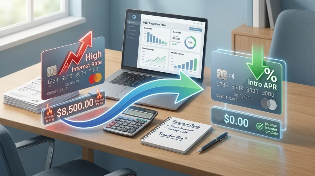 How a balance transfer moves credit card debt to a new card
