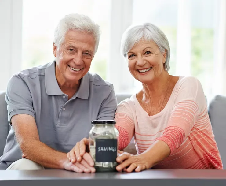 Retirement planning couple enjoying financial freedom