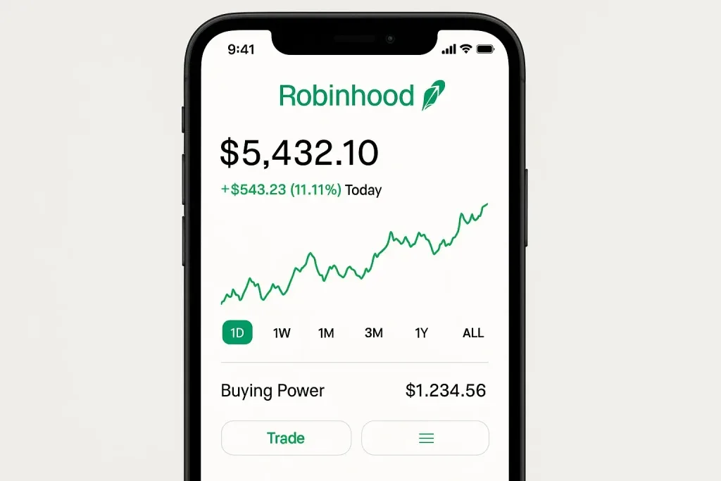 Robinhood app portfolio balance and chart