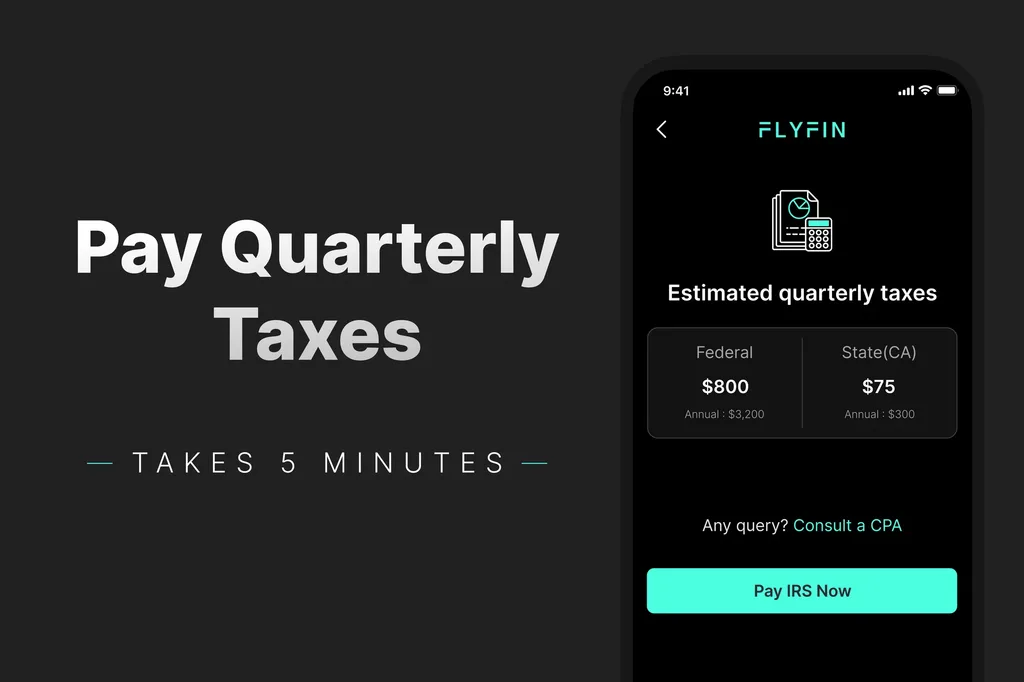 FlyFin estimated quarterly taxes for freelancers