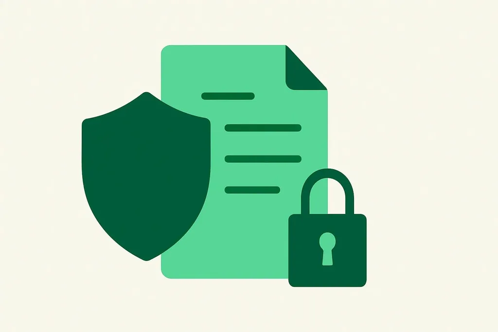 Privacy shield protecting financial document with lock