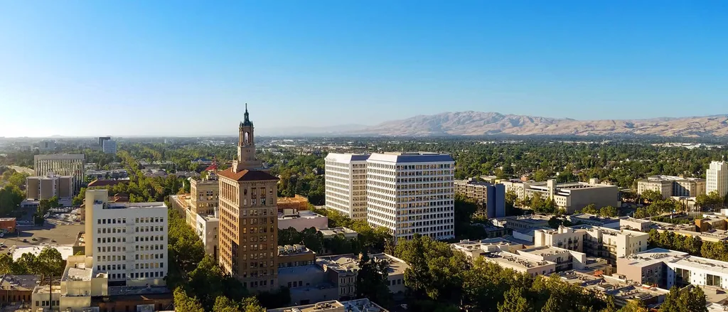 Aerial view of San Jose and Silicon Valley