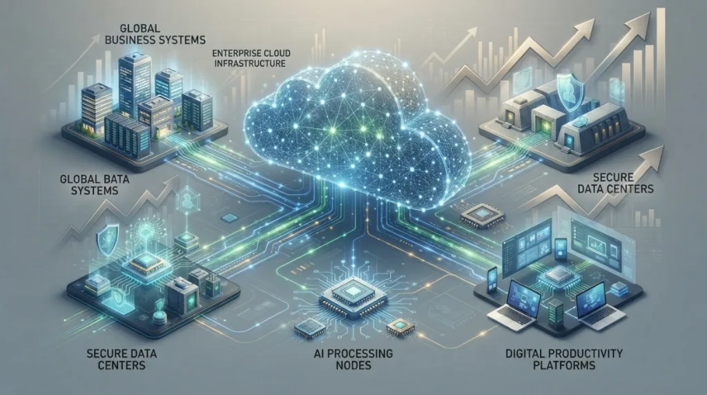 Cloud computing and artificial intelligence investment represented by Microsoft
