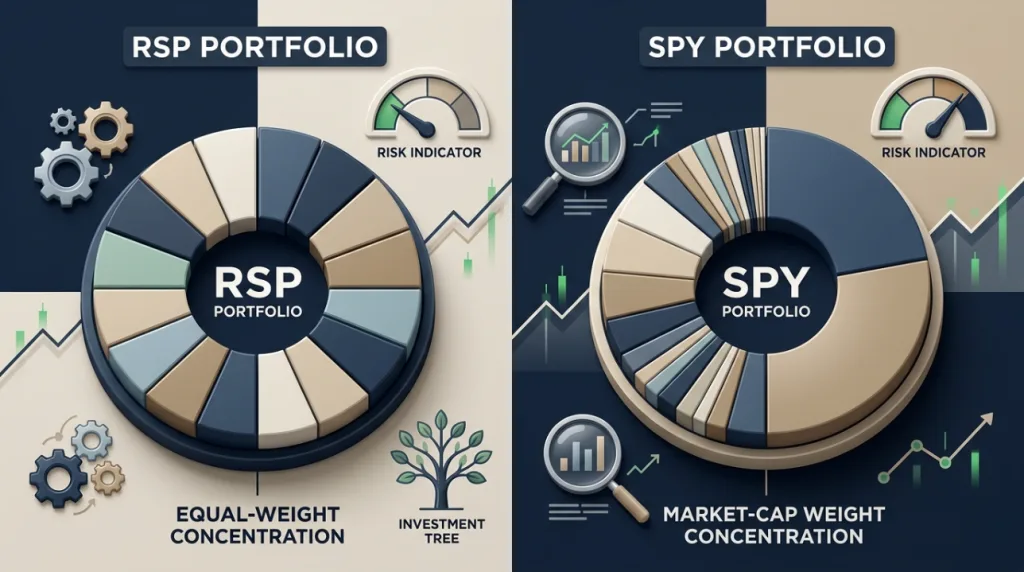 RSP vs SPY diversification and portfolio concentration comparison